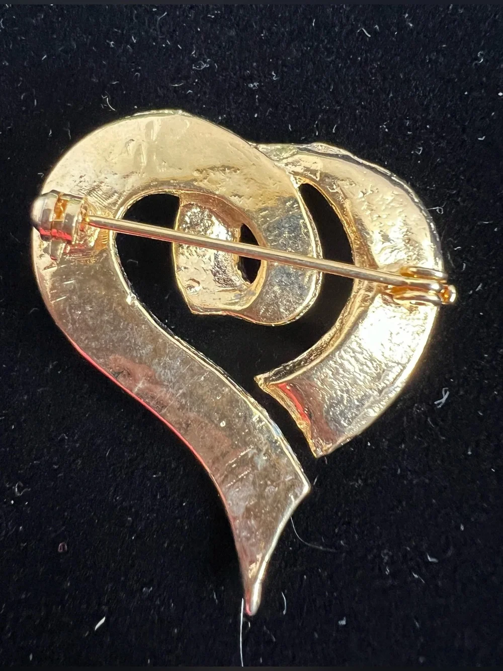 Vintage Gold Plated Heart Pin